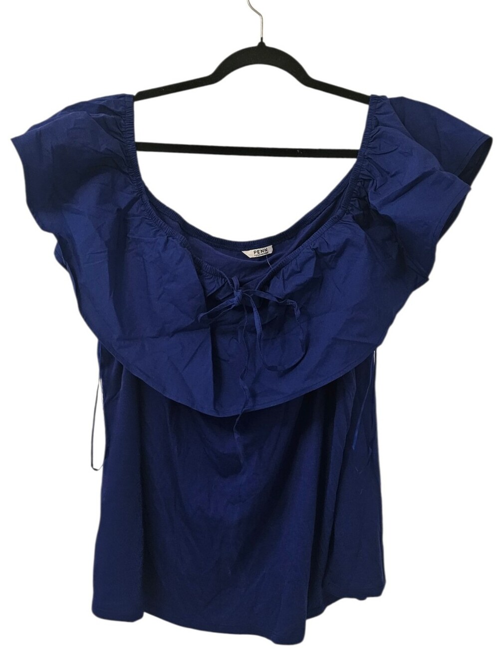 Blue Penningtons Women's Off-Shoulder Ruffle Knit Top